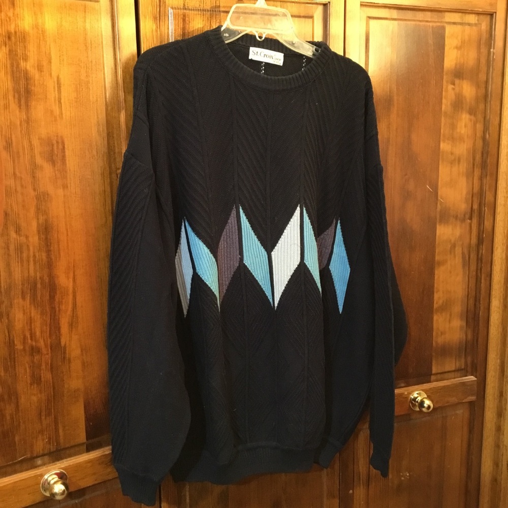 St Croix sweater, size XXL, ribbed knit, cotton / microfiber